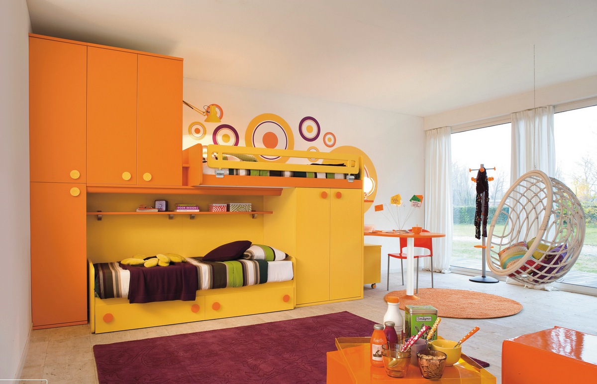 غرفة أطفال، لون برتقالي