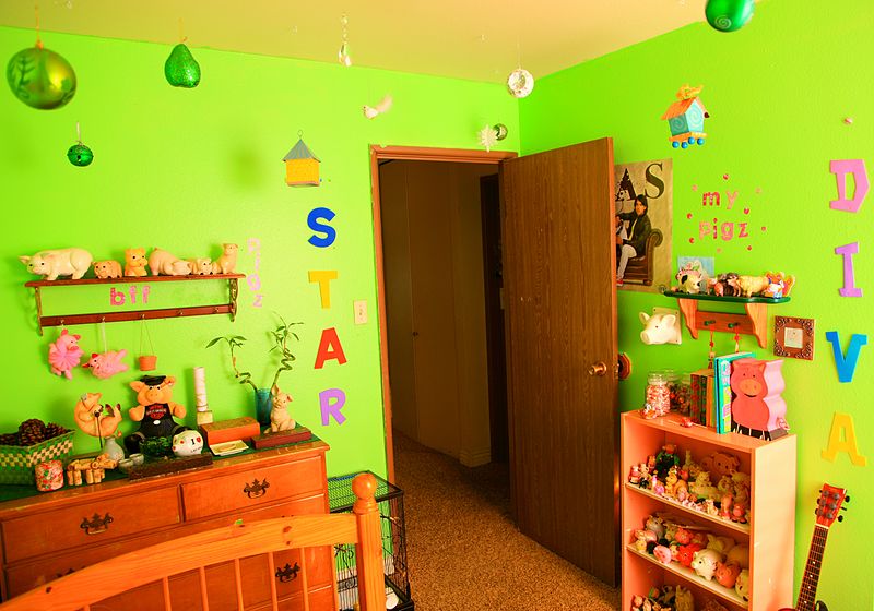 غرفة أطفال، لون أخضر